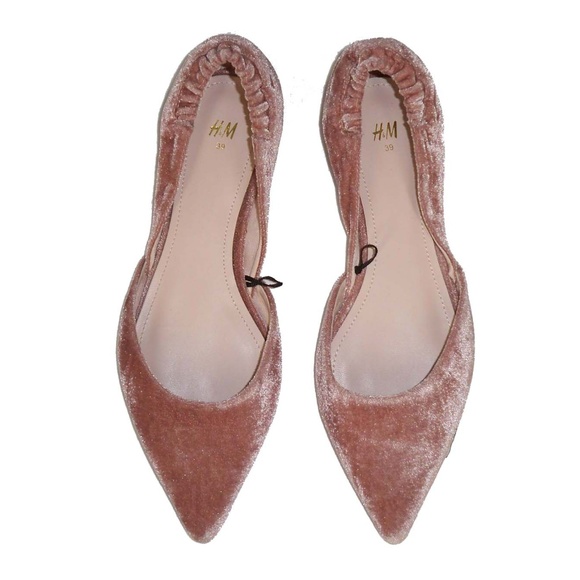 H&M Shoes - NEW H&M Flats Velvet Pointy Toe Mauve Pink 39 8.5